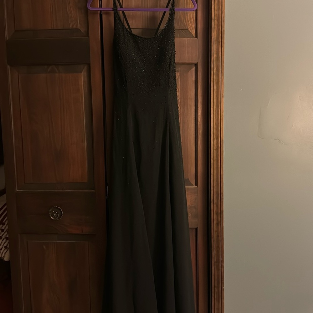 Vintage beaded black dress